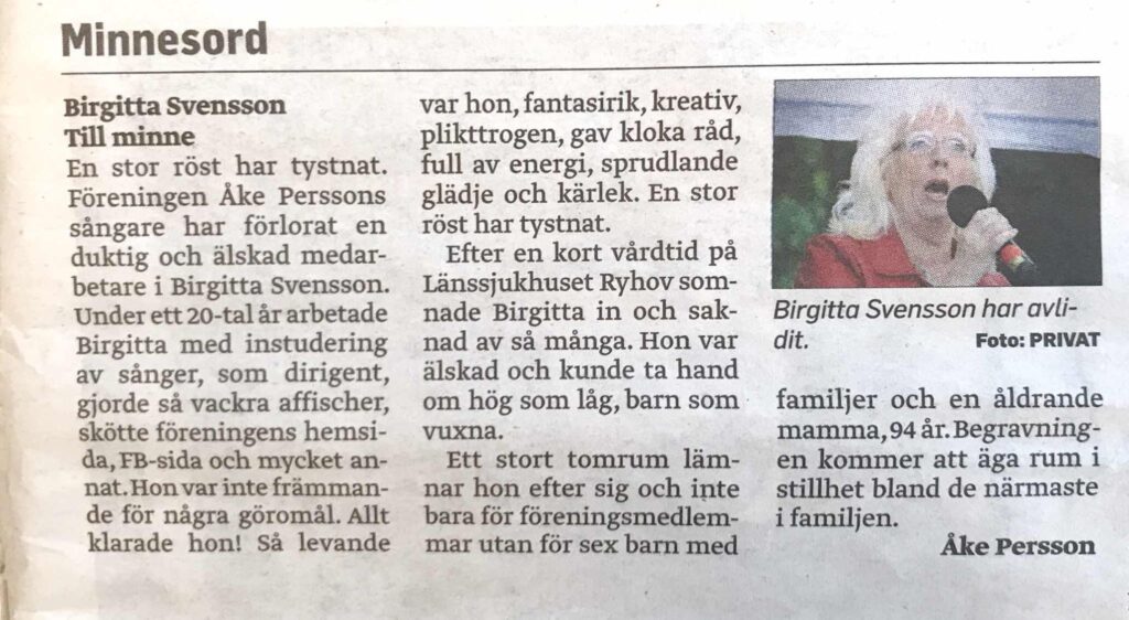 En stor röst har tystnat