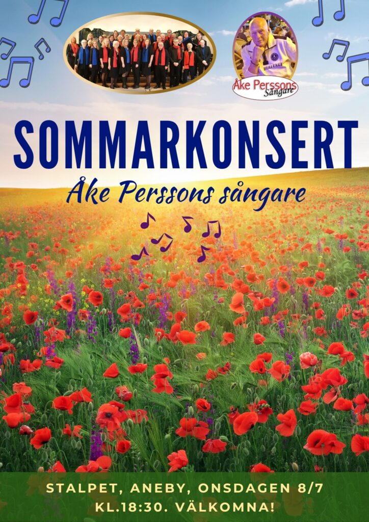 Sommarkonsert vid Stalpet i Aneby onsdag 8 juli kl. 18.30